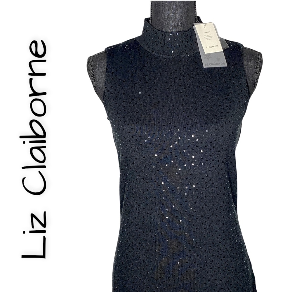 NWT LIZ CLAIBORNE Knit sequined sleeveless top, Small